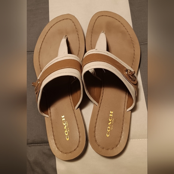 Coach Shoes - Coach Women's Brown and Cream Sandals